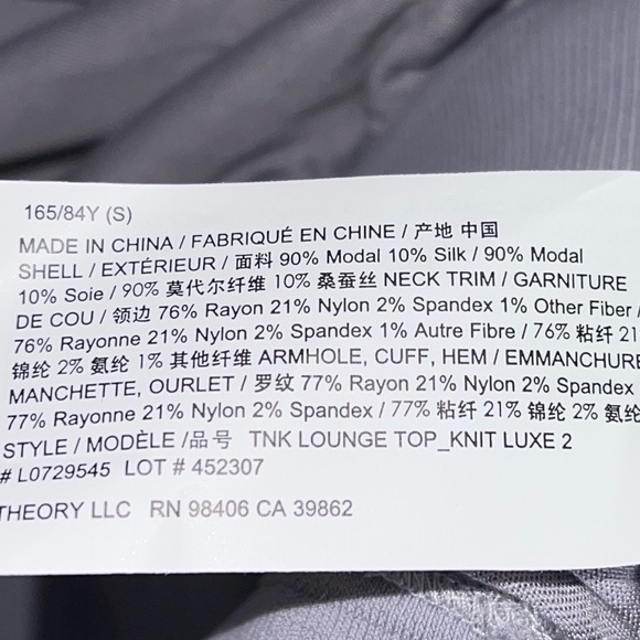 Theory Mock Neck Top in Modal-Silk Size Small - Picture 7 of 7